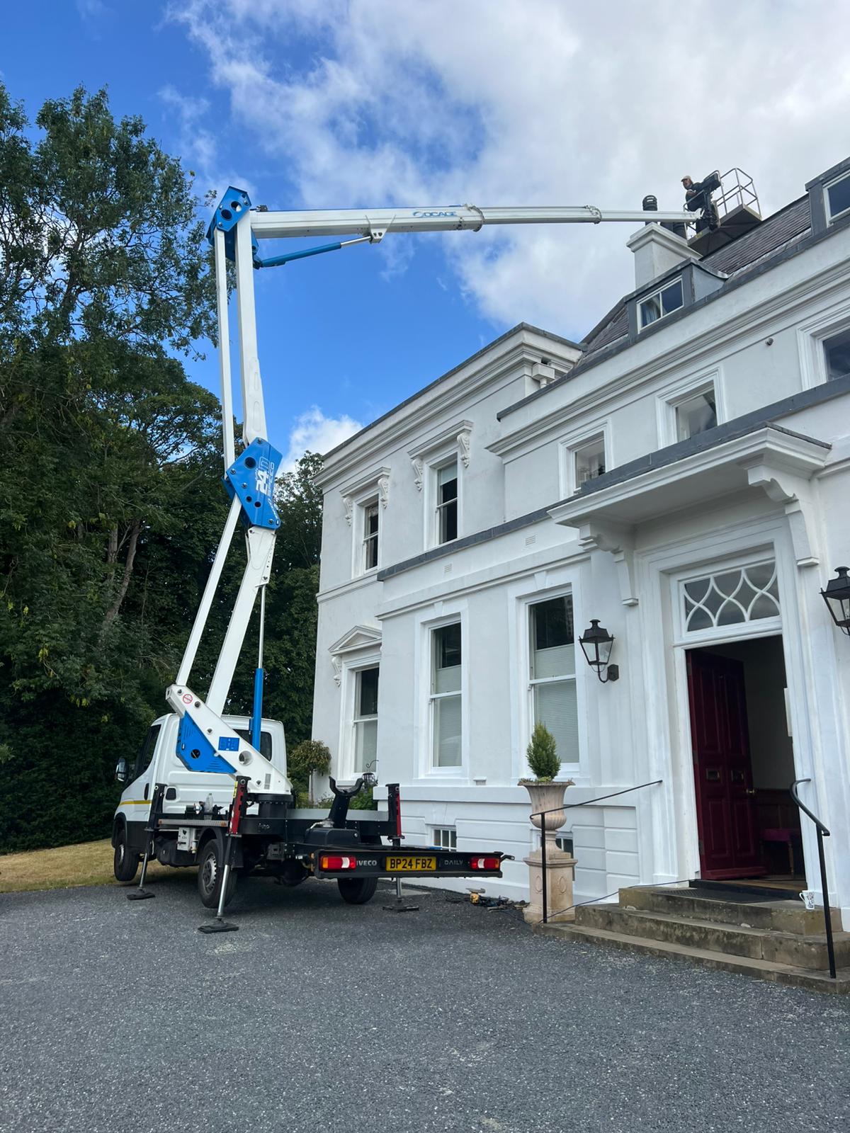Chimney repair from cherry picker in Bovingdon